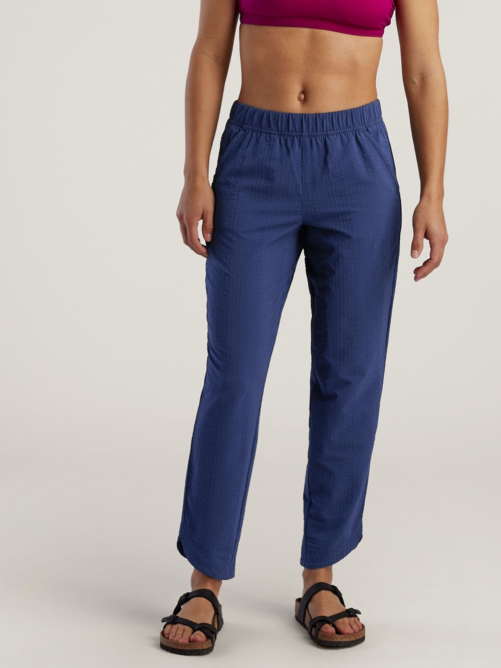 Women's Title nine Slaycation straight leg pans in the  blueberry small petite